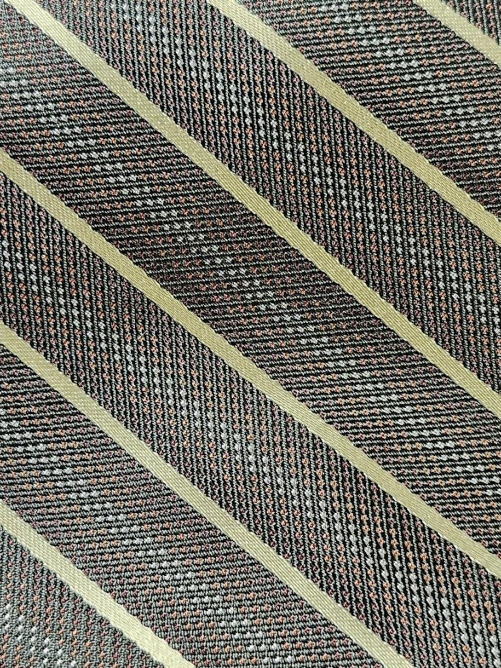 Pavone Light Brown Diagonal Striped 100% Silk Tie Made In Italy - Picture 2 of 5